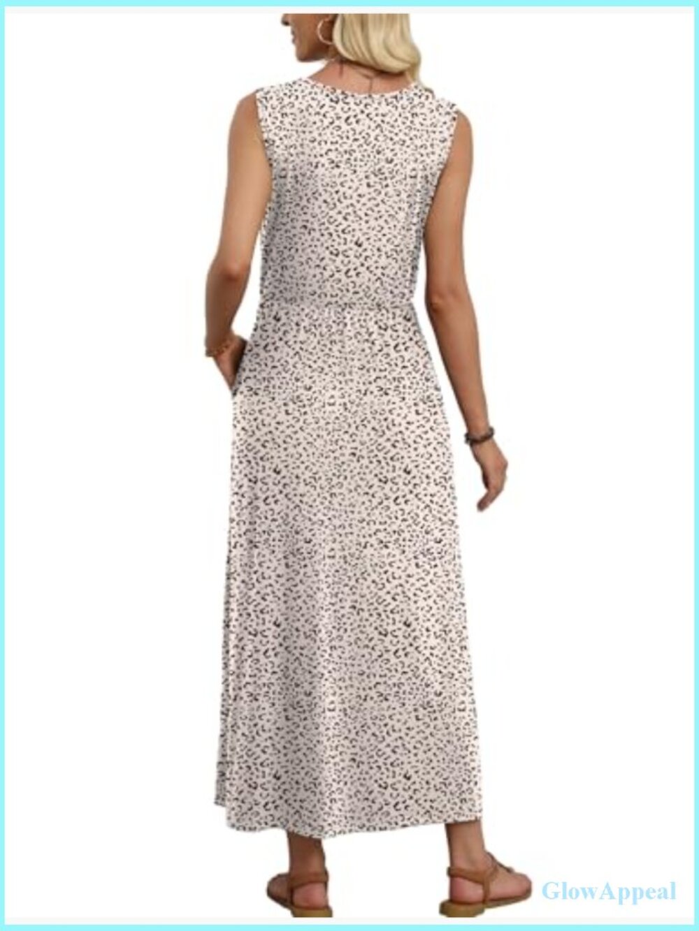 Maxi Dress Long Flowy A-Line Sleeveless Sundress with Pockets - Picture 5 of 5